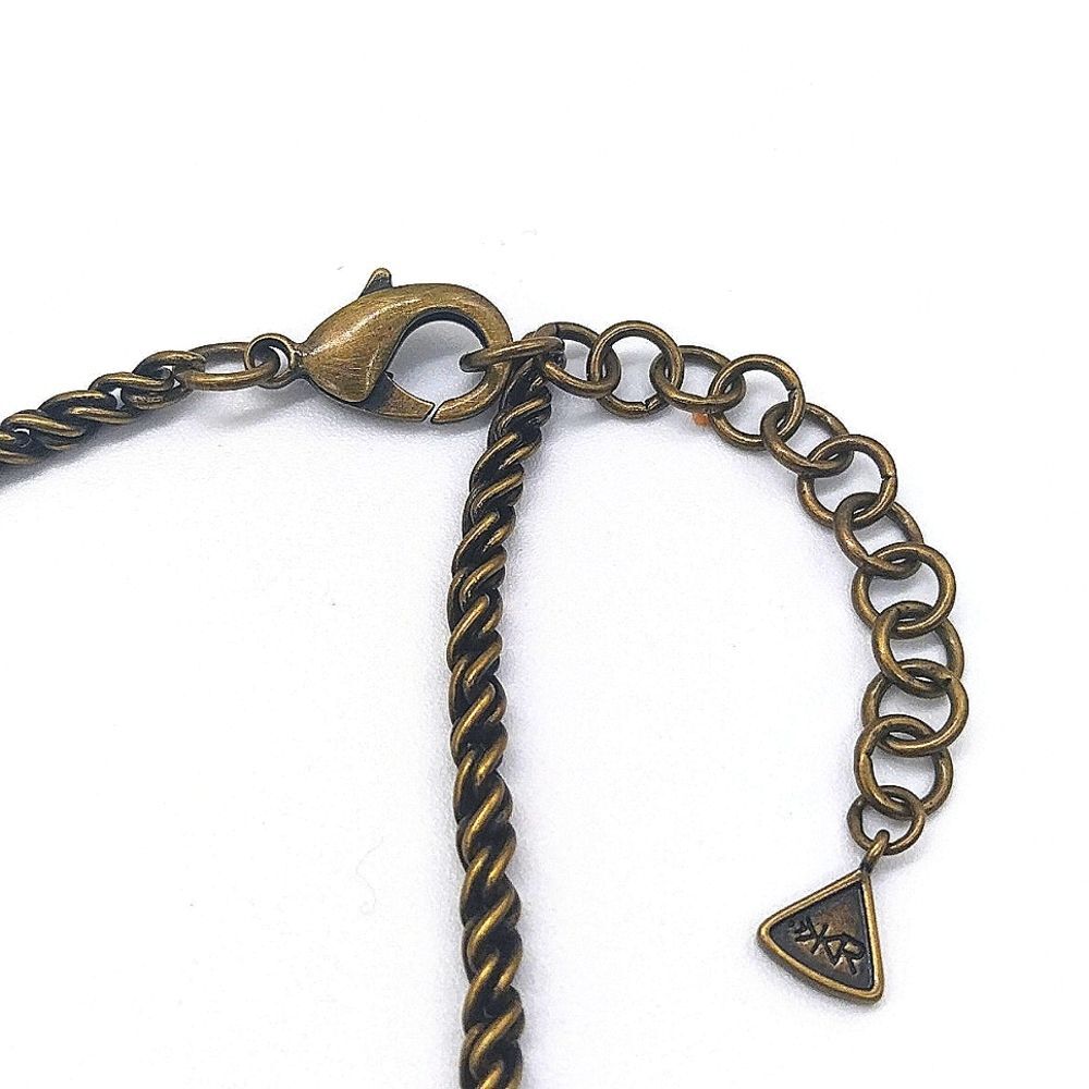 Silpada Semi Precious White Jade Swarovski Crystal Necklace in Antique Brass - Picture 5 of 5
